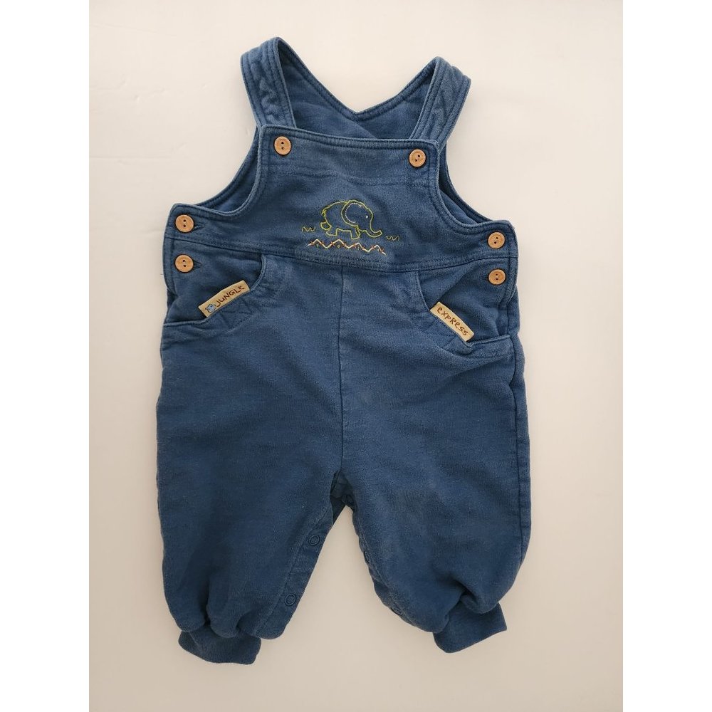 First Moments 0 - 3 months Overalls Jungle Express Blue Bib Blue